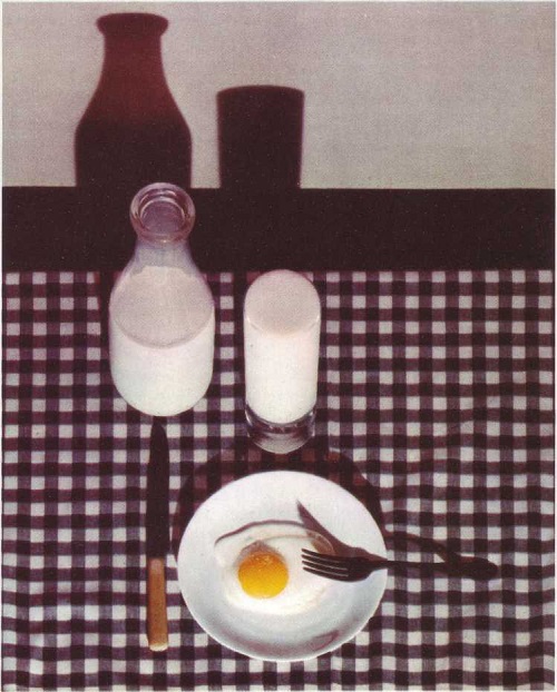 Генри Сэндбенк Молоко и яйцо на клетчатой скатерти