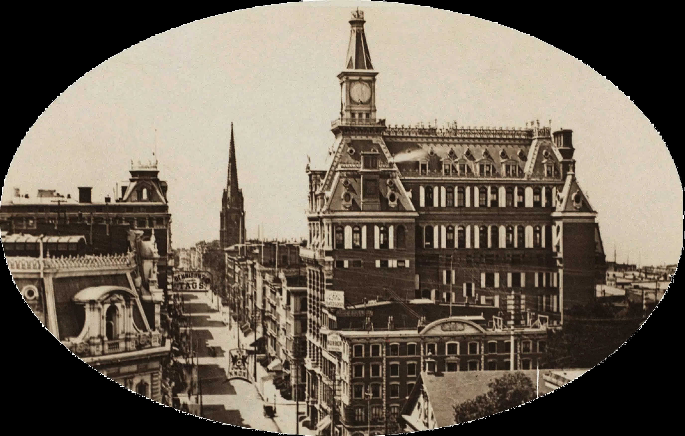 Пешеходы Нью-Йорка на панорамной фотографии 1876 года